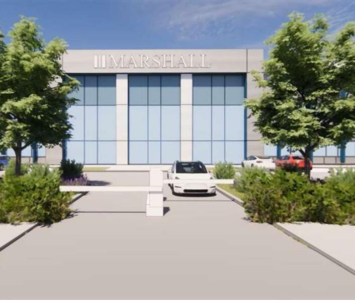 CGI of Marshalls new premises at Alconbury Weald. 