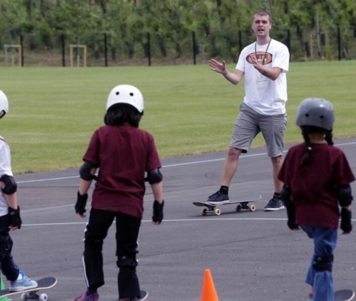 Skateboarding lessons for local children as Alconbury Weald SkatePark opens Skateboarding lessons for local children as Alconbury Weald SkatePark opens